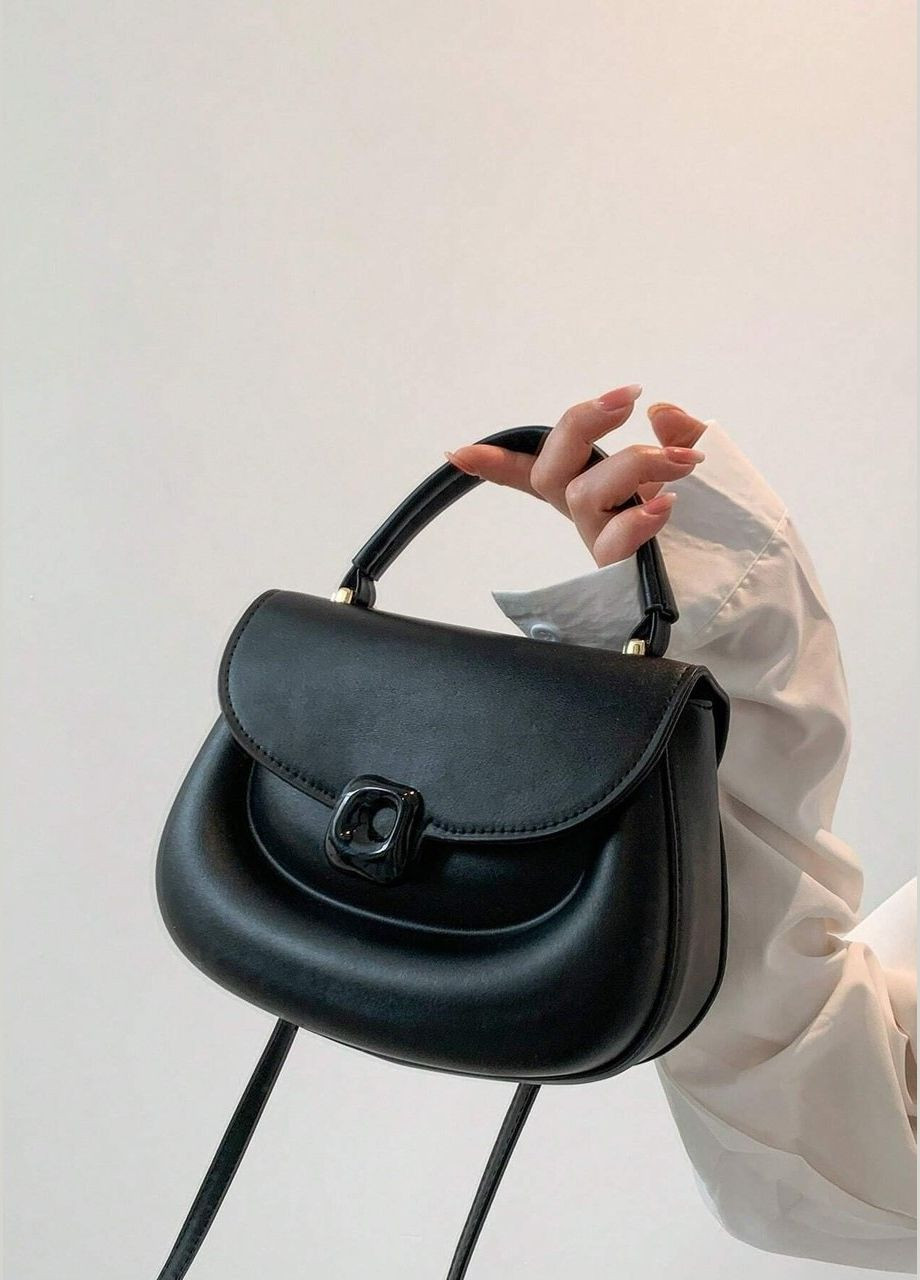 Женская классическая сумка 10276 кросс-боди на ремешке через плечо черная No Brand (280951413)