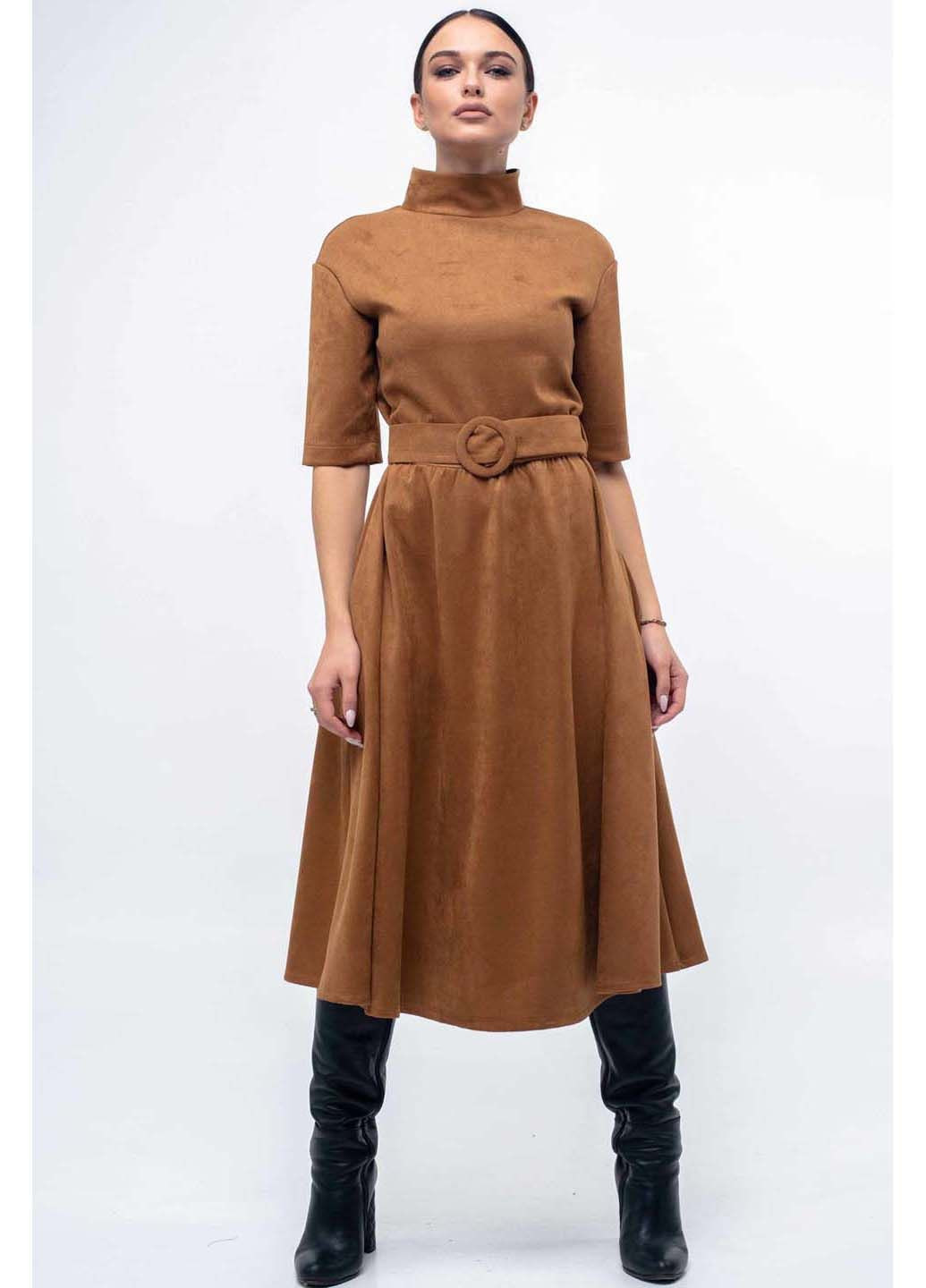 Коричневое праздничный платье Ри Мари однотонное