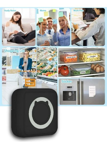 Портативный мини-принтер Bluetooth. Беспроводной термопринтер для заметок, фото, этикеток, черный China (351855006)