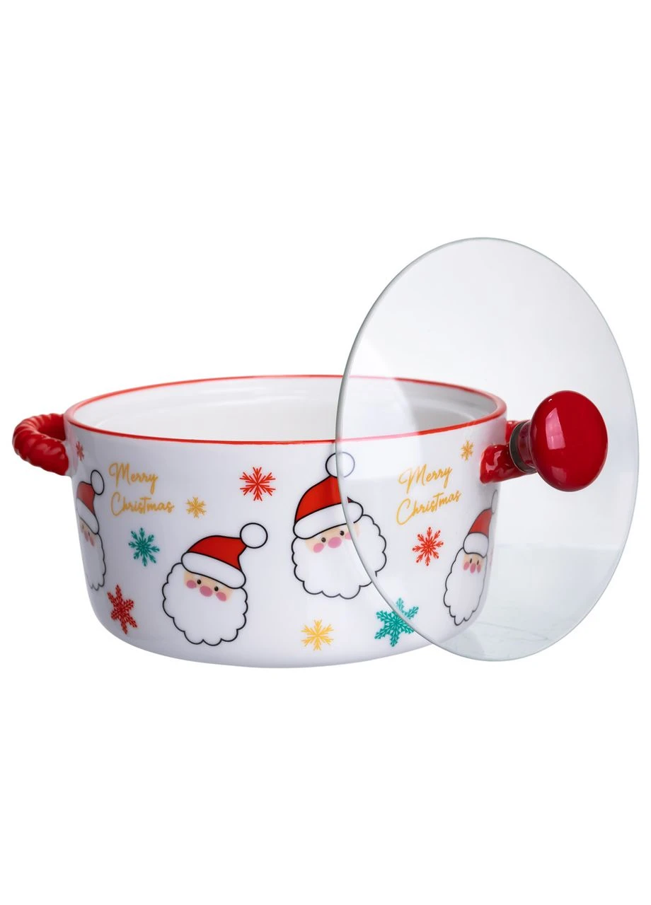Супница фарфоровая Santa новогодняя 800 (мл) с крышкой FM-CS-9A Yiwu (377478903)