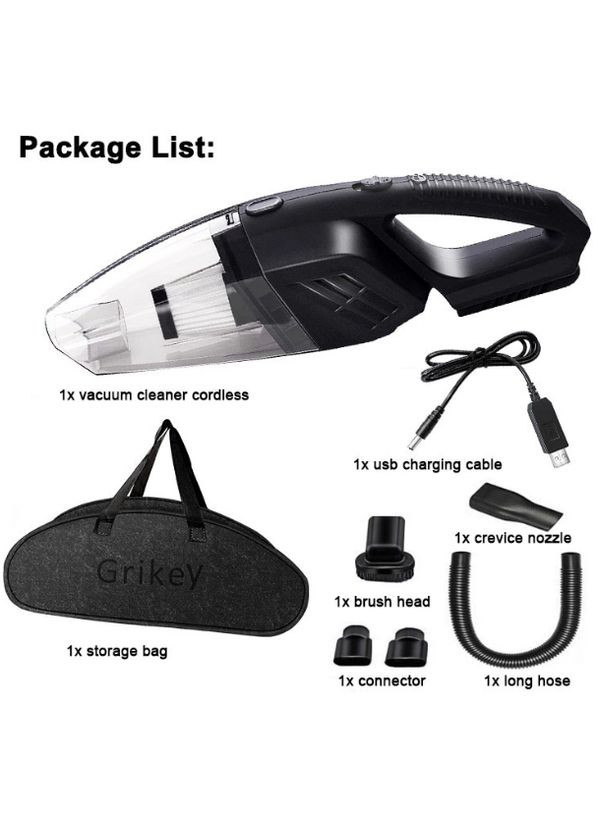 Пылесос автомобильный проводной 5 120Вт для сухой и влажной уборки Grikey (336212271)