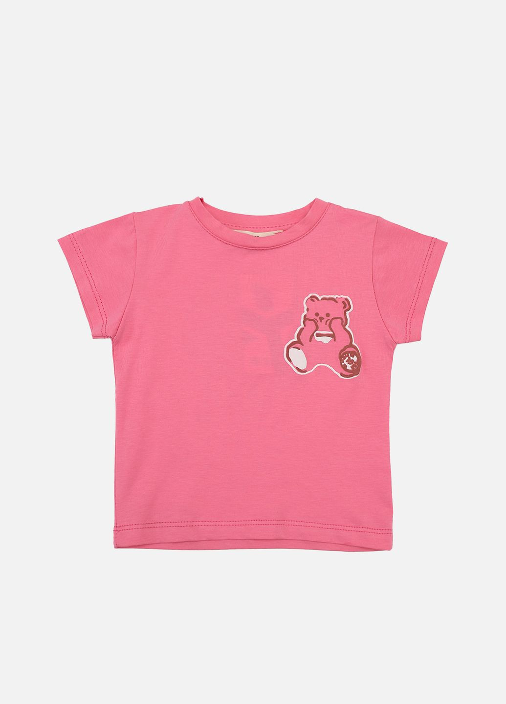 Рожева літня футболка з коротким рукавом для дівчинки колір рожевий cb-00274854 Yuki