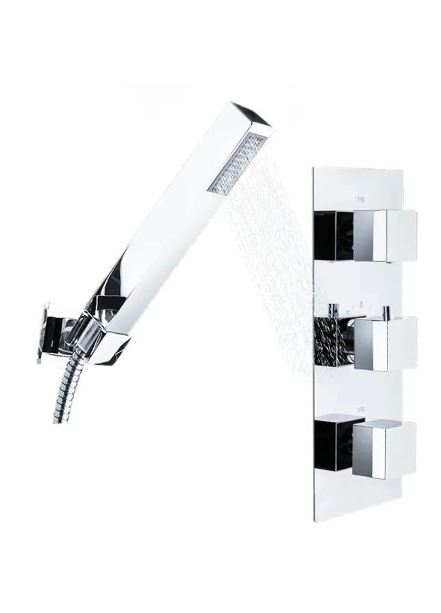 Змішувач для ванни та душу BRITO CHROME з термостатом + BOX прихованого монтажу Rea (336932968)