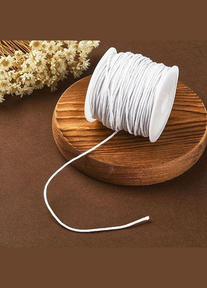 Шнур для рукоділля Вощений шнур бавовна 1 мм Білий Котушка 20 м Finding (316248252)