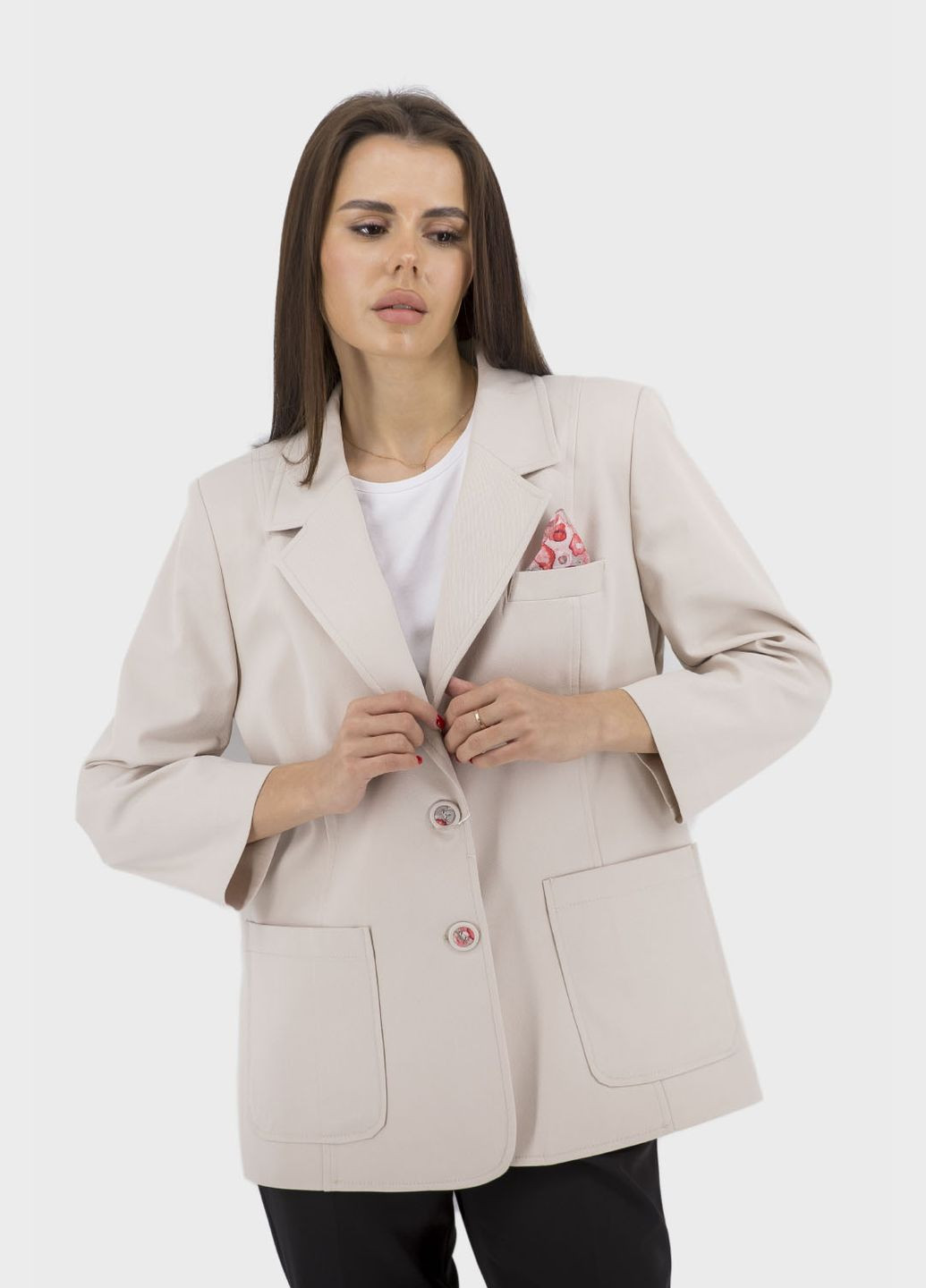 Жіночий класичний піджак з котону з рукавом 7/8 Quinto (, ), 42691 No Brand (331785577)