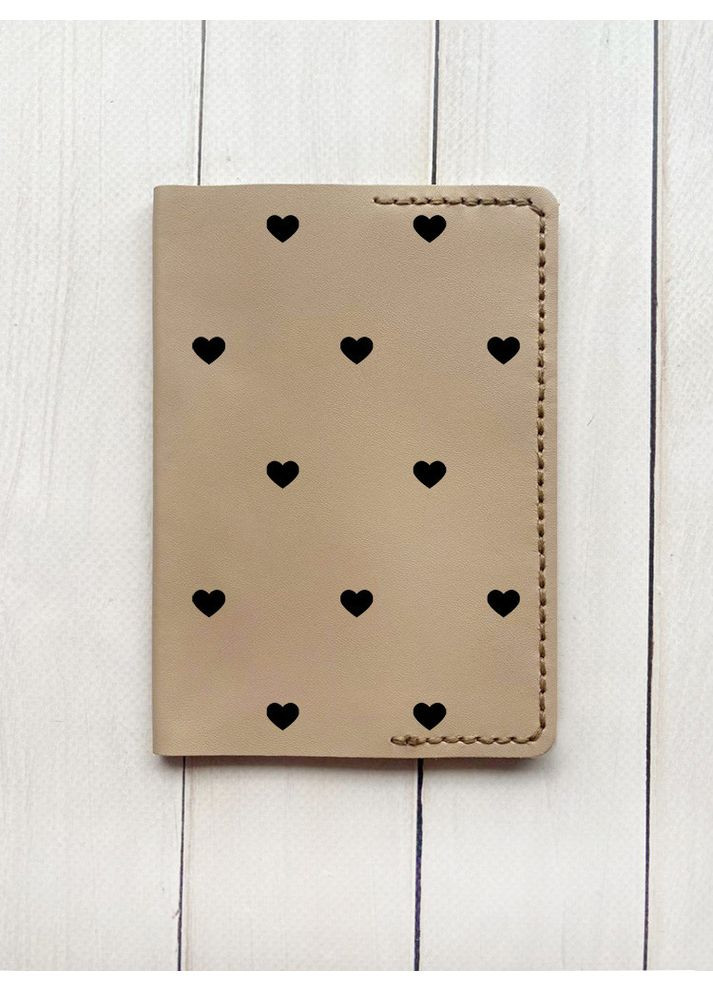 Шкіряна обкладинка на паспорт книжку:: Бежева (принт 402) CASE CONTROL (369616650)