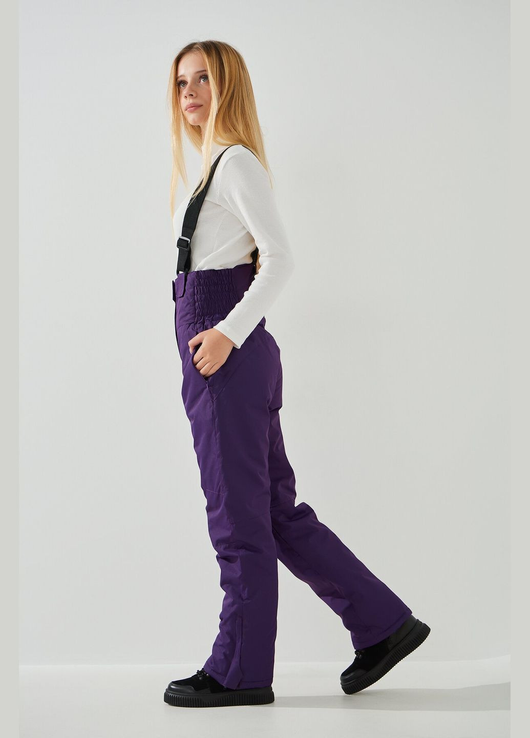 Штани на шлейках для дівчинки A-35 146 см Фіолетовий shop (2000990598998) No Brand (366426675)