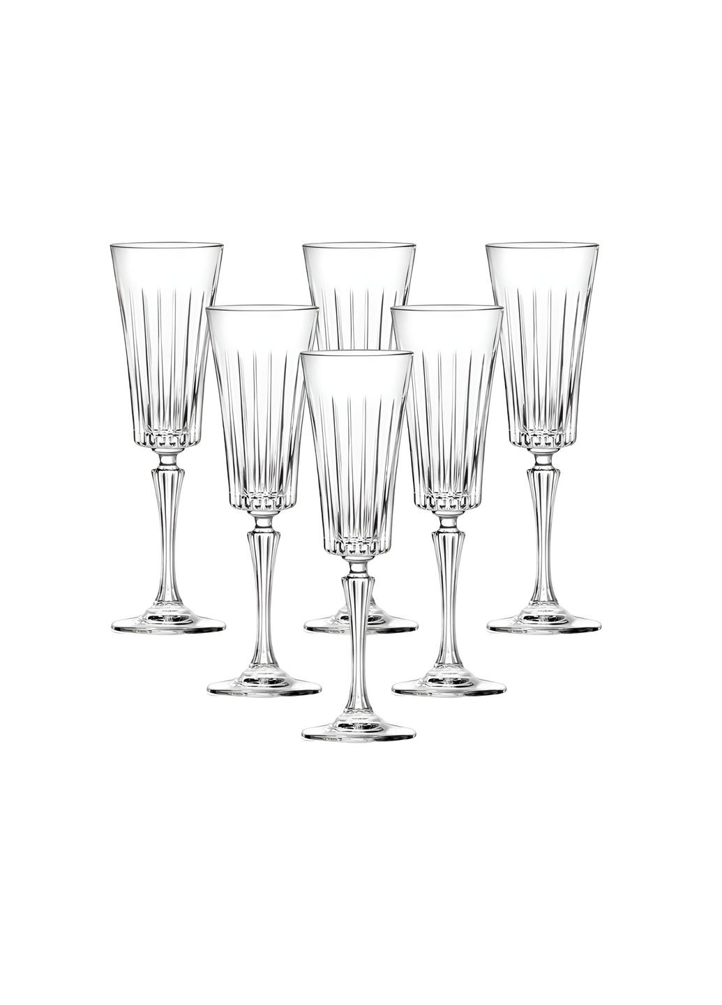 Набір келихів для шампанського на високій ніжці з товстого скла 6 штук 150 мл TS Kitchen HP4162 No Brand (360977599)