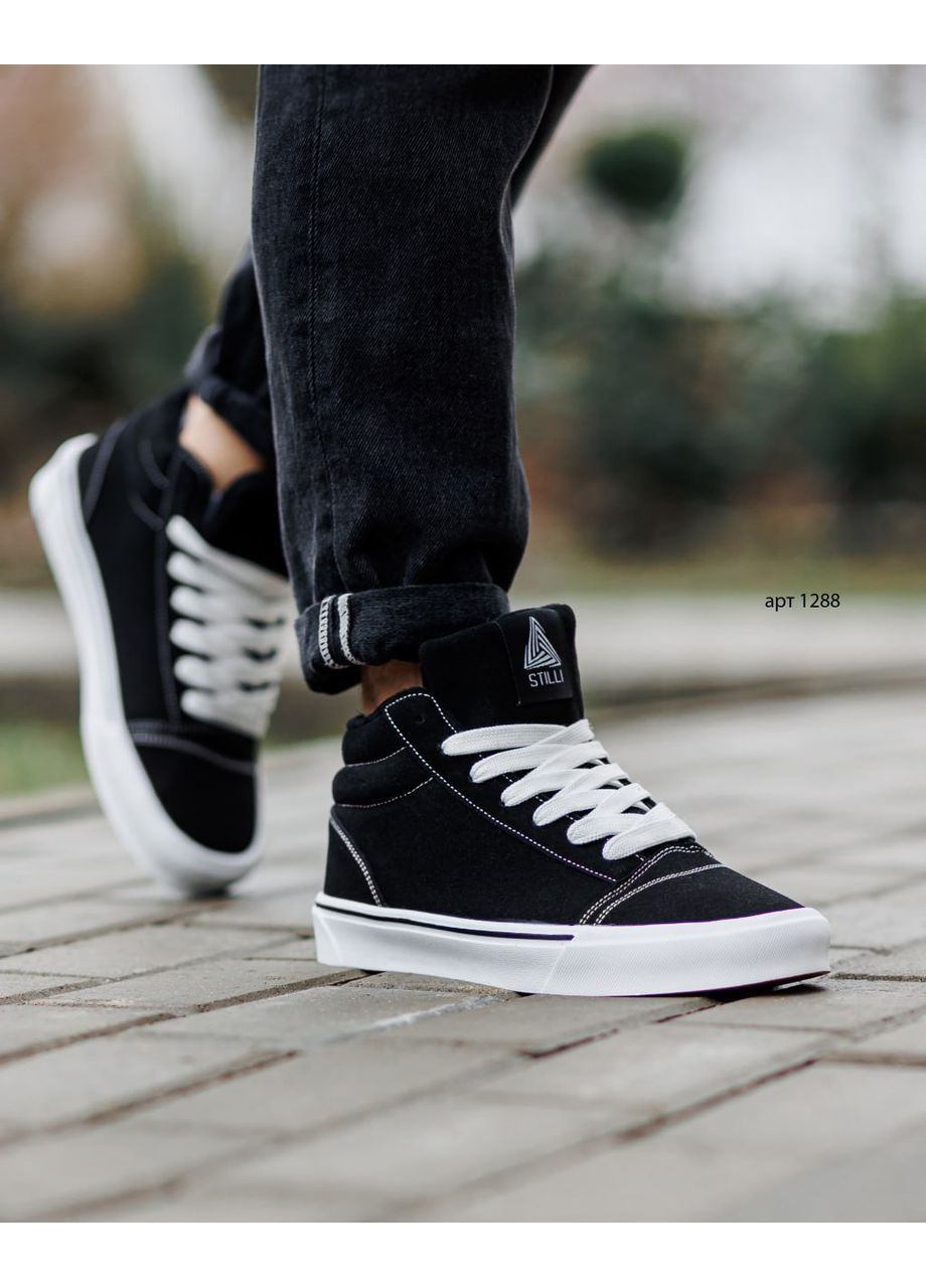 Черно-белые мужские кеды No Brand