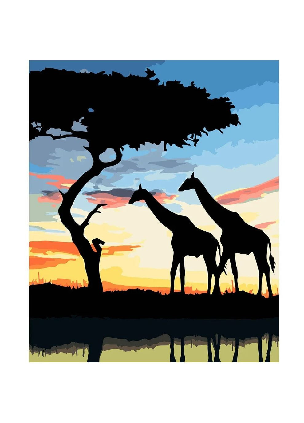 Набор для росписи по номерам VA-3120 «Два жирафа на рассвете» (40х50) ( ) Strateg (328946952)
