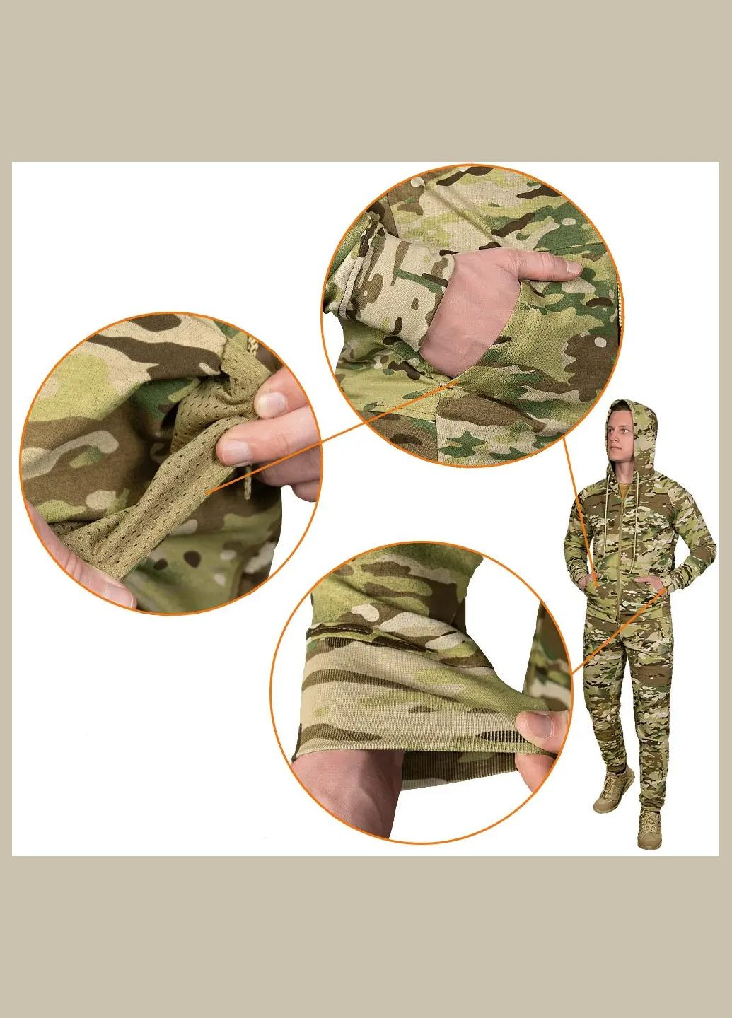 Комбинированный демисезонный костюм basic zip ulticam Camotec