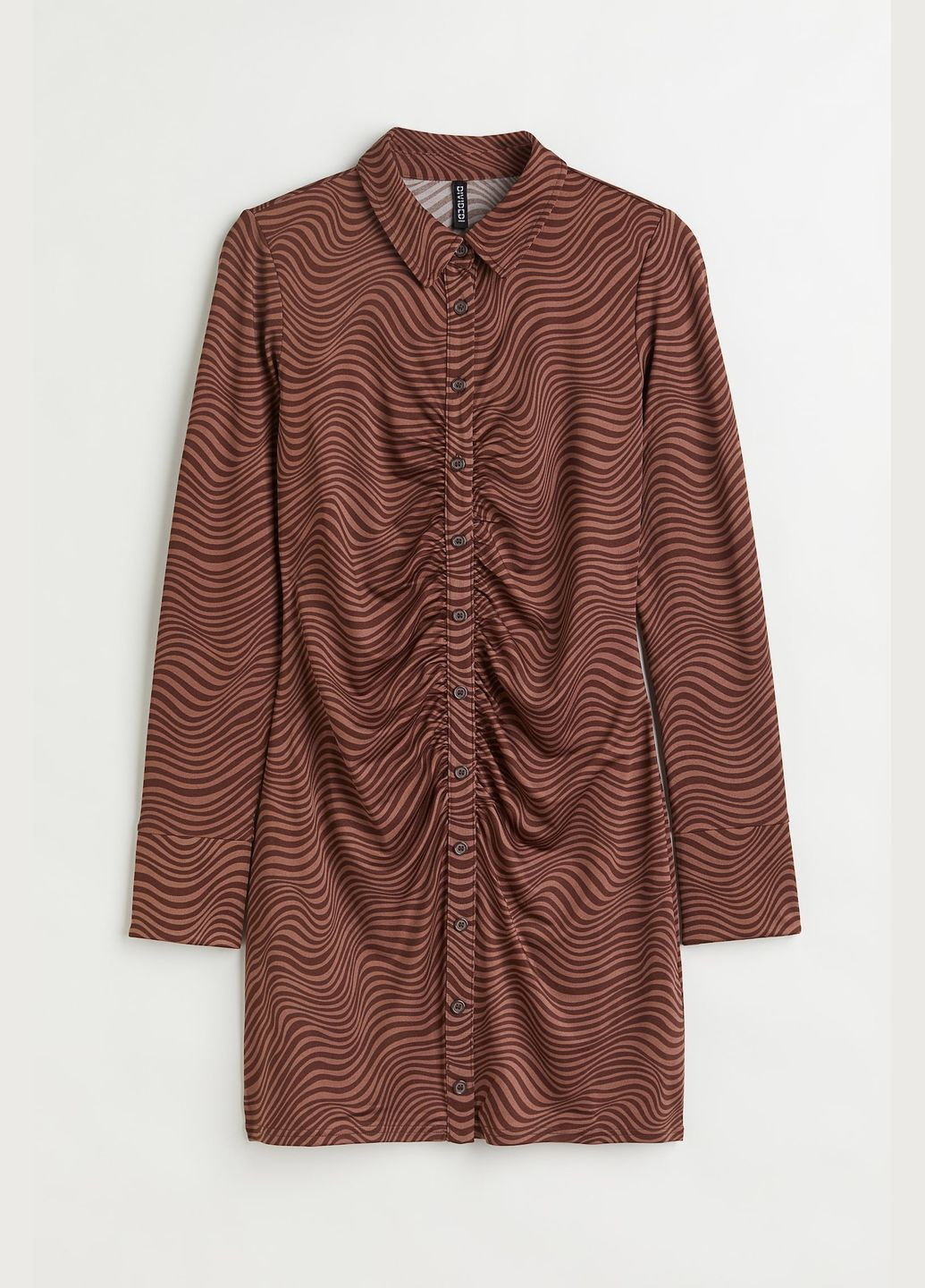 Коричнева повсякденний плаття, сукня H&M з абстрактним візерунком