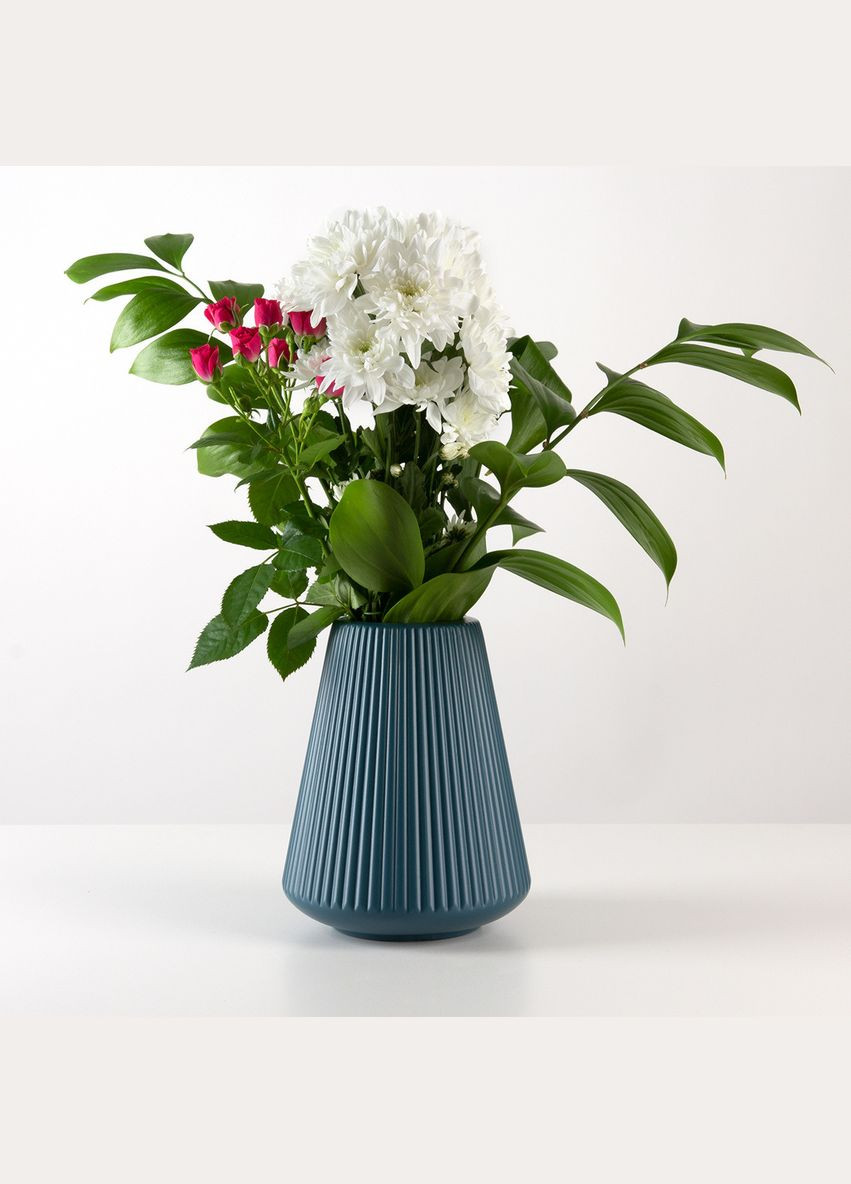 Ваза для квітів MVM MY HOME декоративна 20 см Синя (DH-FLOWERS-04 DARK BLUE) МВМ (365280866)