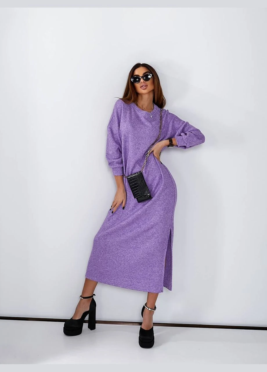 Бузкова жіноча сукня вільного крою з ангори колір блакитний New Trend