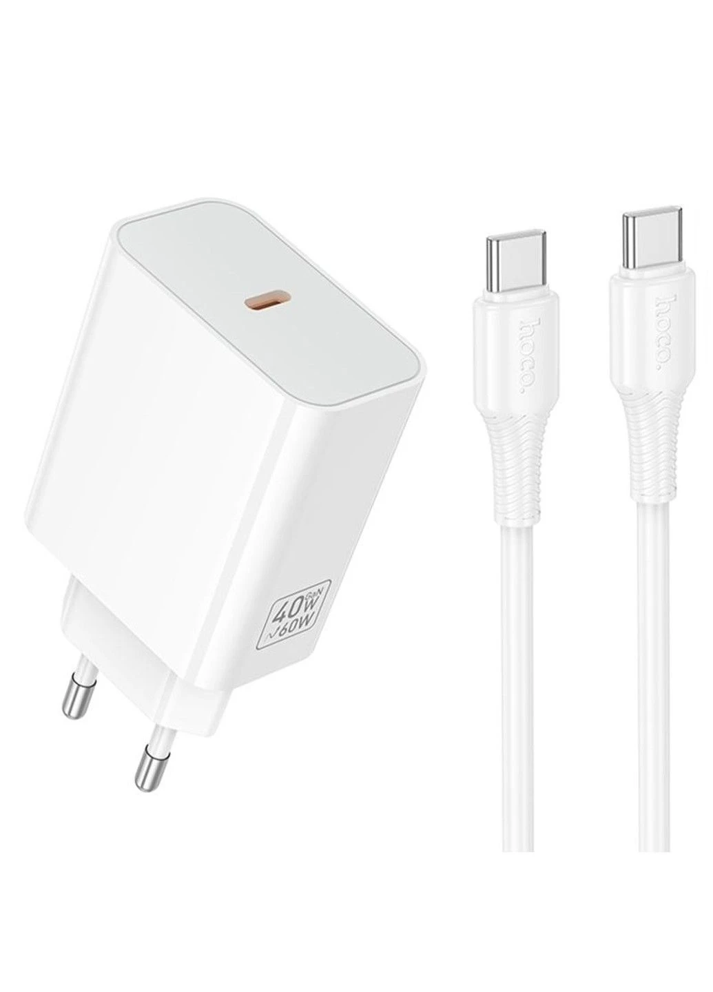 СЗУ C162A Source PD40W (1USB-C) + кабель Type-C to Type-C Hoco (389069410)