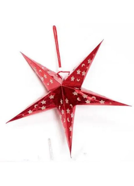 Зірка на ялинку із картону 45 см червоний Jannet Гірлянда зірка (317242294)