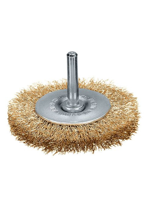 Щетка цилиндрическая 50x14 мм хвостовик 6 мм латунная гофрированная проволока 0,20 мм 15000 об/мин 415543 (13709) Lessmann (295040227)