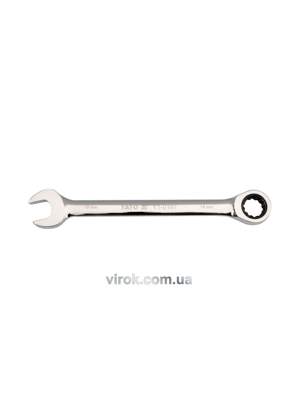 Рожково-накидной ключ с трещоткой: CrV, М= 12 мм, L= 170 мм [10/50/100] YATO (392896246)