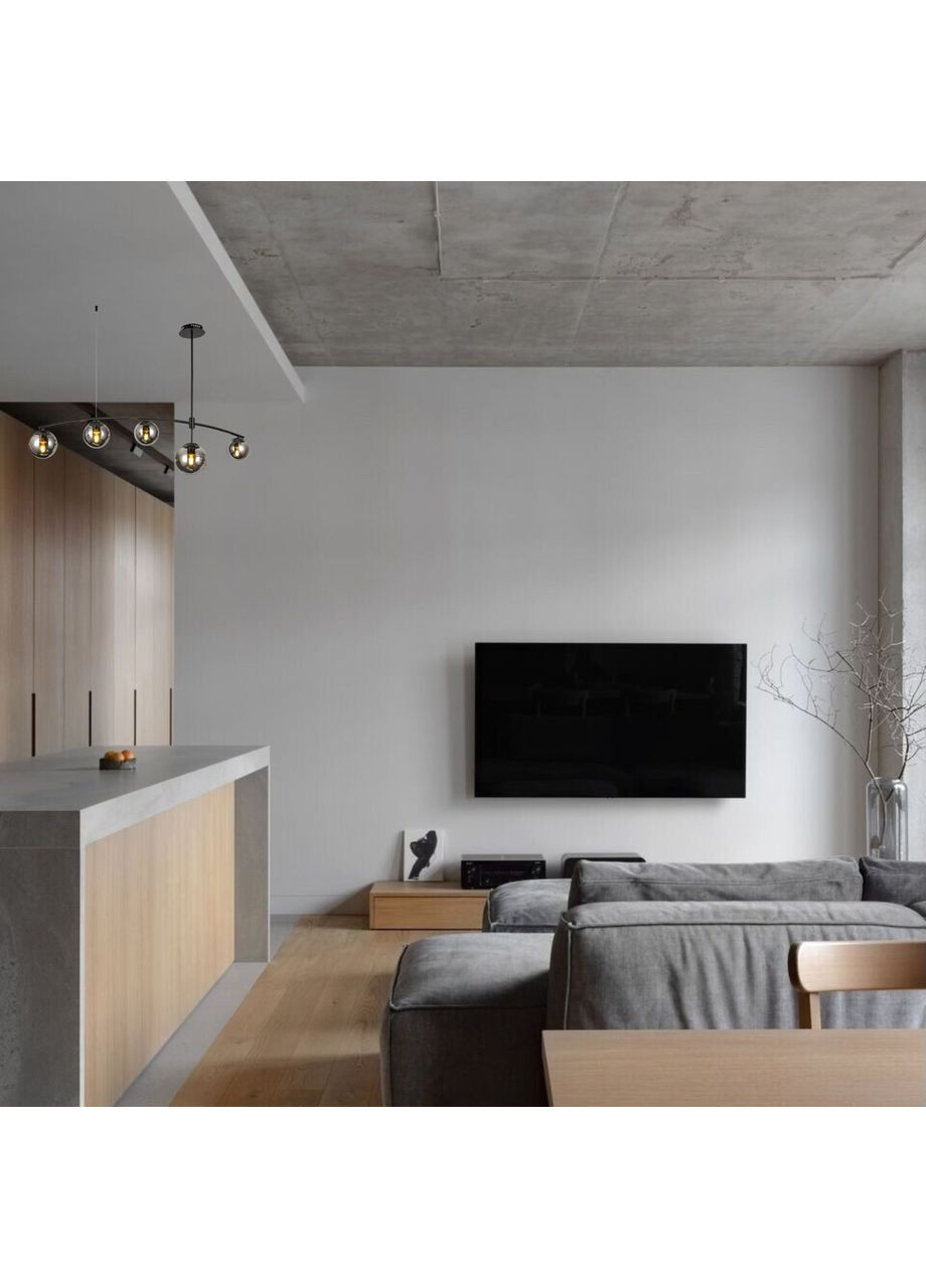 Черная современная люстра на 5 графитовых плафонов (52-9827-5 BK+BK) No Brand (372991295)