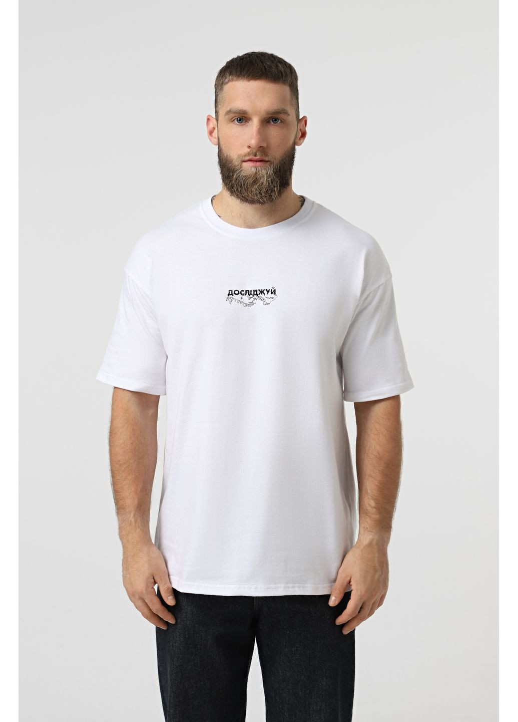 Футболка Досліджуй Вовк біла BEZLAD (367185148)