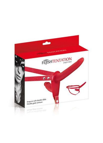 Подвійний страпон Strap-On with Double Dildo Red Fetish Tentation (369948595)