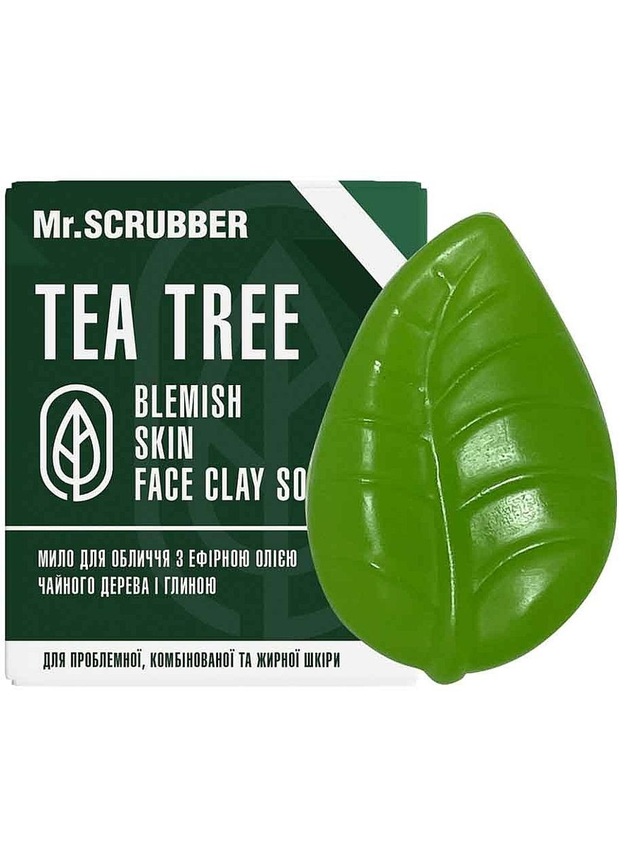 Мило для обличчя й тіла з олією чайного дерева Blemish Skin Face Clay Soap Tea Tree 110g (935758-26436) Mr. Scrubber (368634766)