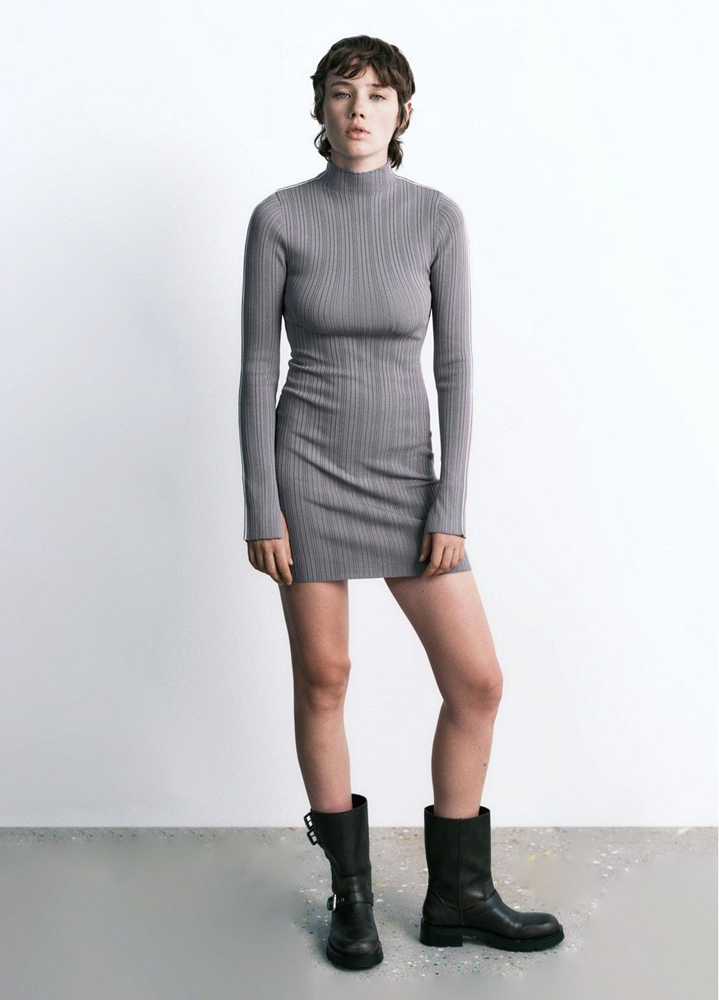 Сіра кежуал сукня Zara однотонна