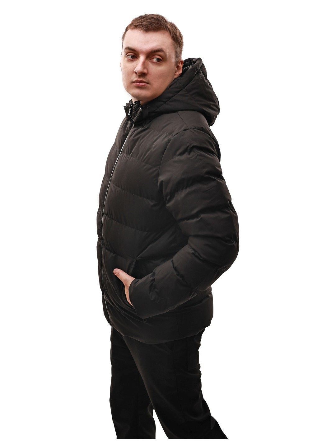 Чорна куртка зимова чоловіча No Brand