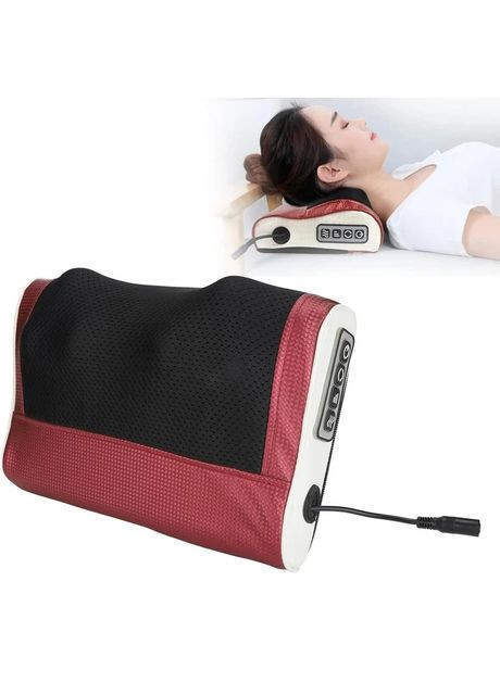 Масажна подушка для спини, шиї та ніг з підігрівом 3 режими роботи червоний No Brand (365062265)
