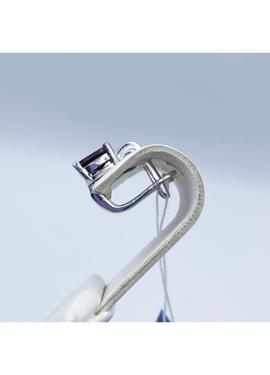 Сережки срібні з гранатом 3,49 г No Brand (369737036)