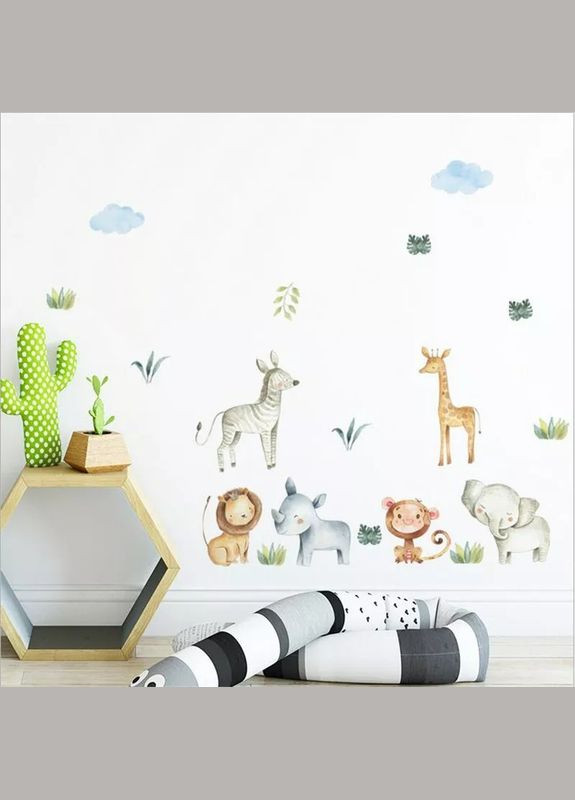 Виниловые наклейки на стену Животные в детсад (лист 60 х 90 см) Б408-2 No Brand (302242996)