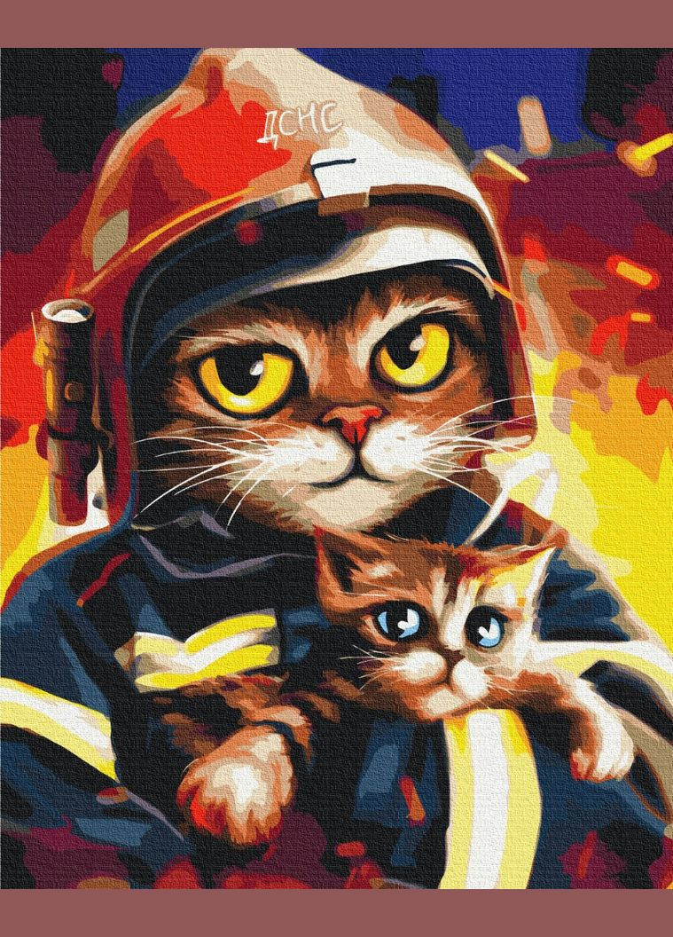 Картина по номерам Котик ГСЧС Марианна Пащук 40 х 50 BS53236 Brushme (348359676)