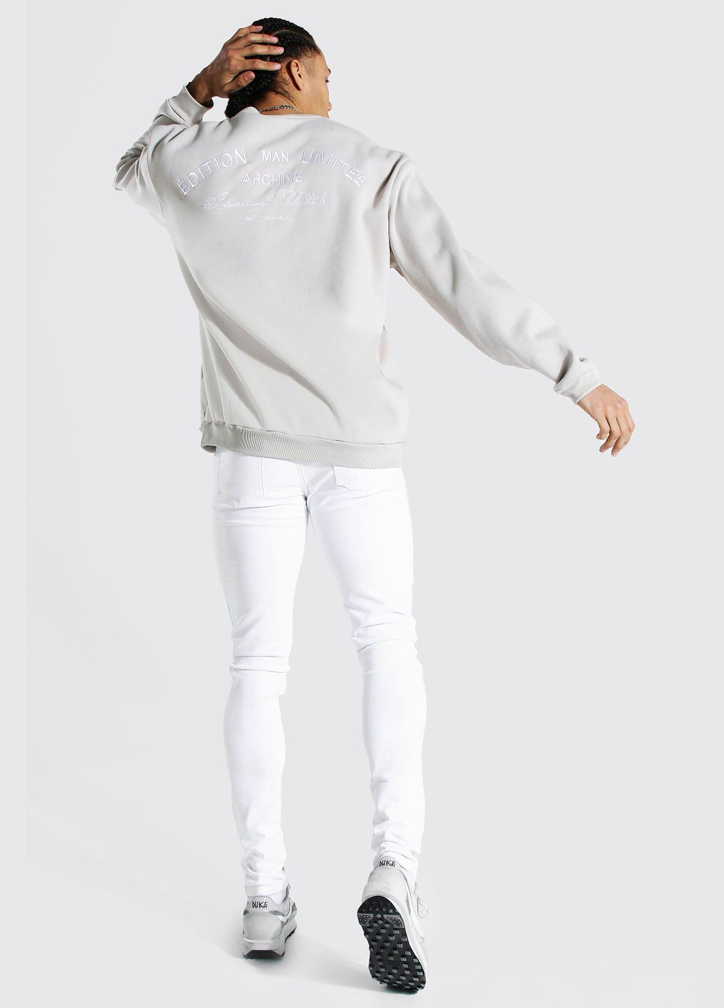Белые демисезонные скинни джинсы Tall Skinny MZZ04026 Boohoo