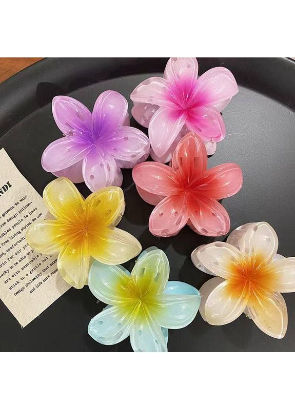 Трендовые шпильки крабик "Гавайский цветок" гавайские шпильки 8 см No Brand (366890427)