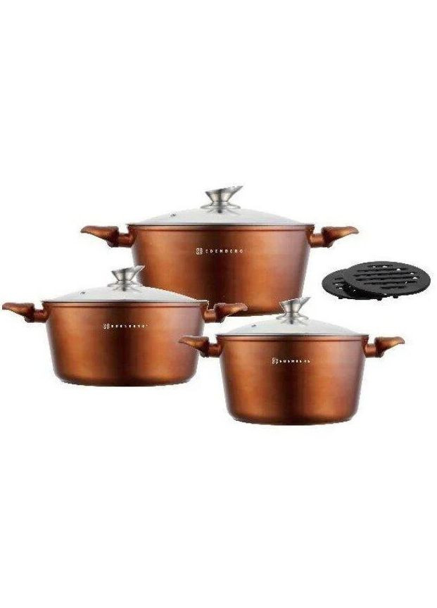 Универсальный набор кастрюль с крышками EB-7422 из литого алюминия с антипригарным покрытием Edenberg (297330922)