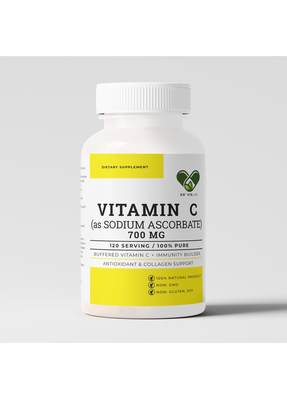 Витамин С буферизированный аскорбат натрия 700 мг в капсулах 240 Envie Lab (369154464)