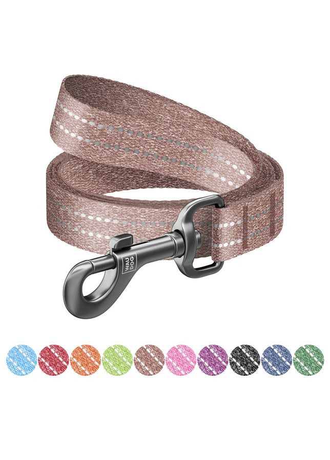 Поводок для собак WAUDOG Re-cotton светоотражающий коричневый 15мм 500см для маленьких собак поводок для выгул ProDobro (373221312)