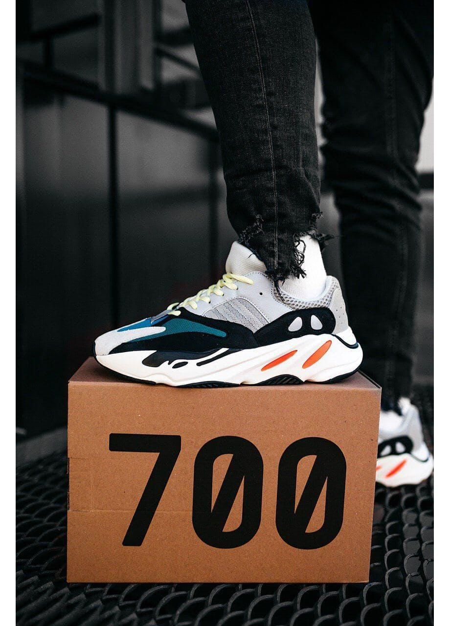 Комбіновані Осінні кросівки чоловічі adidas yeezy boost 700 v1 wave runner solid адідас ізі буст No Brand