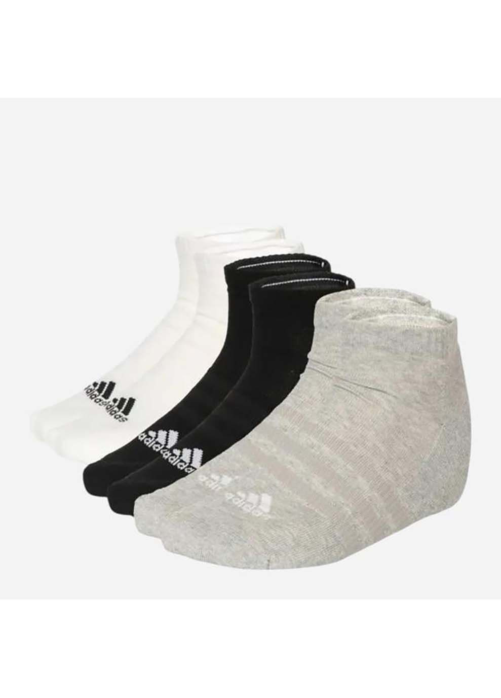 Комбинированные носки c spw low 6p белый, серый, черныйi adidas однотонные (367597657)