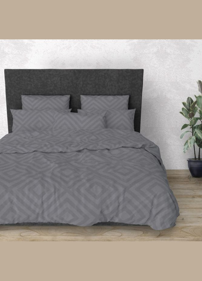 Комплект постільної білизни Rhomb Grey бязь євро SoundSleep (292653353)