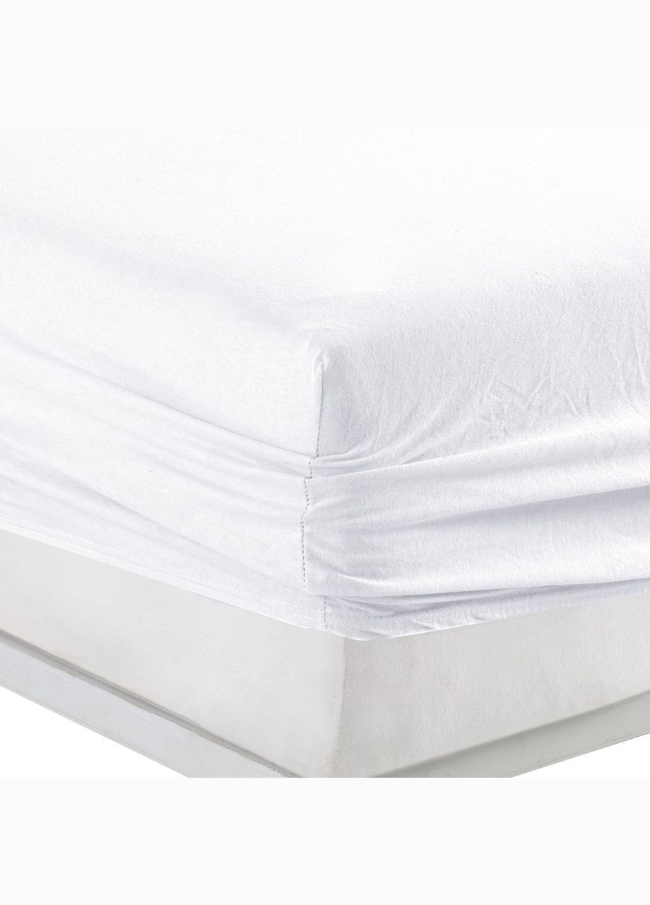 Простирадло 200х220+25 см трикотаж люкс на гумці Біле Kayra (318382453)