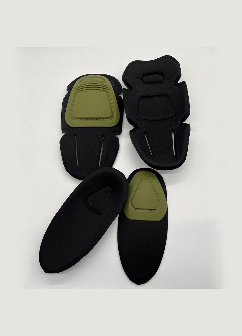 Комплект захисту тактичні наколінники та налокітники вставні зелені олива No Brand (306709588)