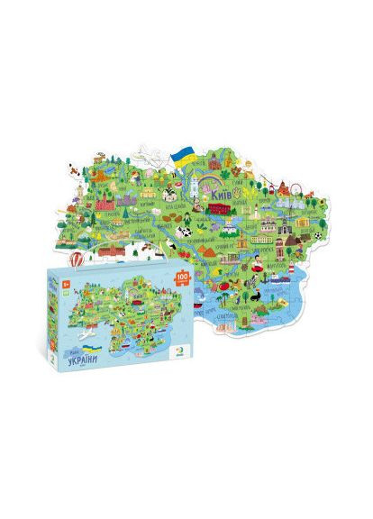 Пазл Карта України 100 елементів, 46*64см Dodo (317259732)