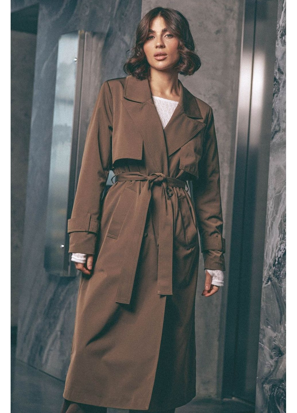 Коричневе демісезонне Тренч Seventeen