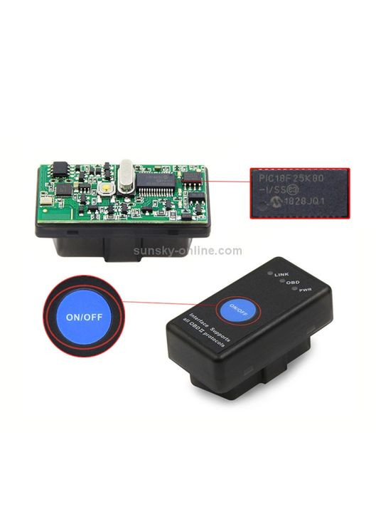 Діагностичний автосканер 327 mini V 1,5 Bт 4.0 із кнопкою включення. Підходить для iPone! ELM (347766361)