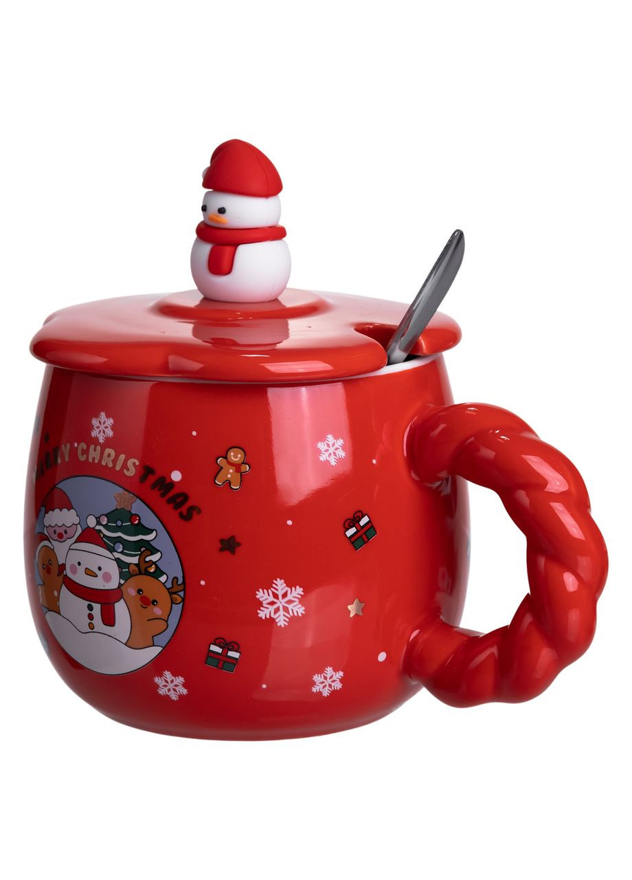 Новогодняя фарфоровая чашка "Зимняя Сказка" с крышкой 400 мл FM-CS-20C Yiwu (370974033)