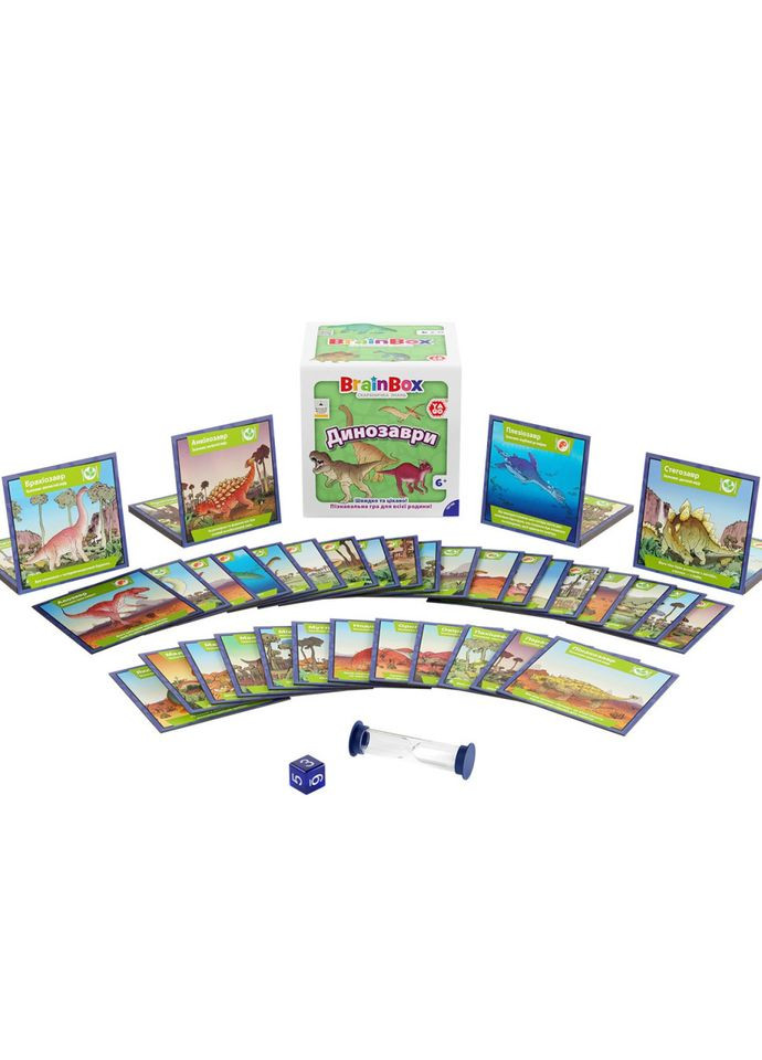 Карткова гра Brainbox "Динозаври" BZZBRDI02UA 55 карток 1 гральний кубик Yago (358933137)
