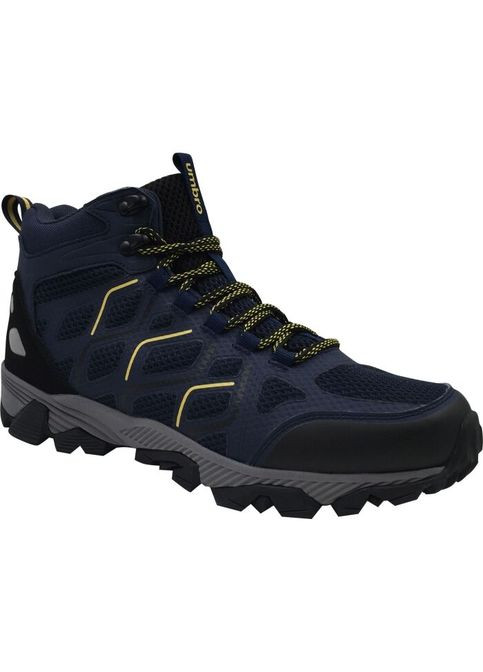 Темно-синие осенние мужские осенне-зимние ботинки темно-синие с желтыми акцентами для ежедневного ношения. Umbro