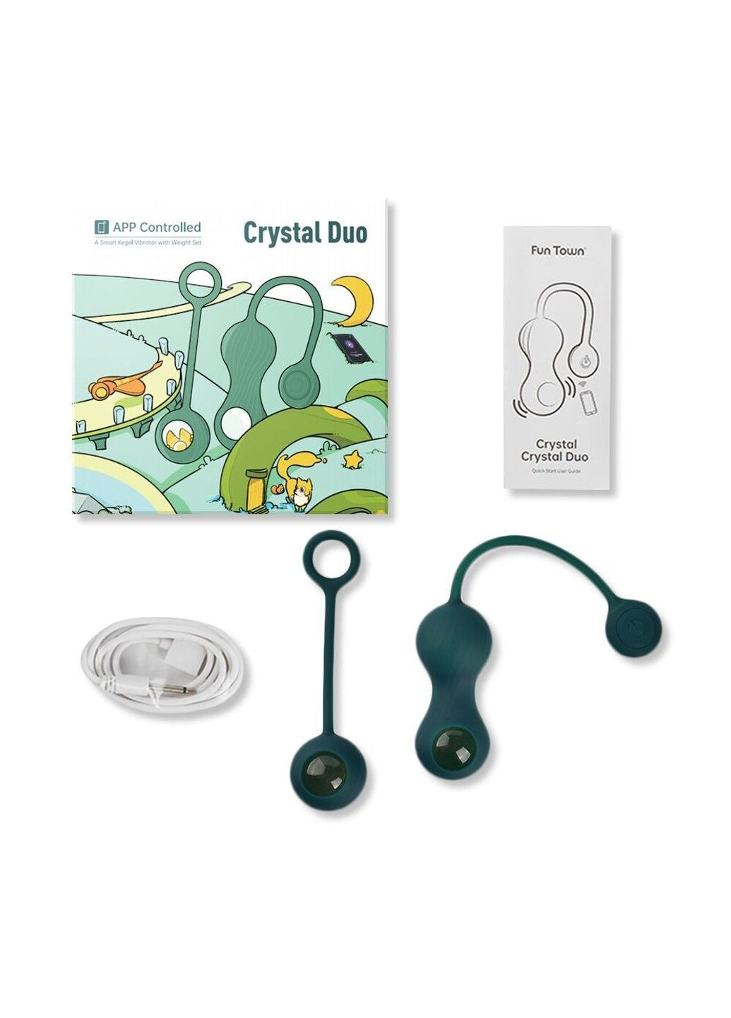 Набір вагінальних кульок з вібрацією Crystal Duo Fun Town (316253319)