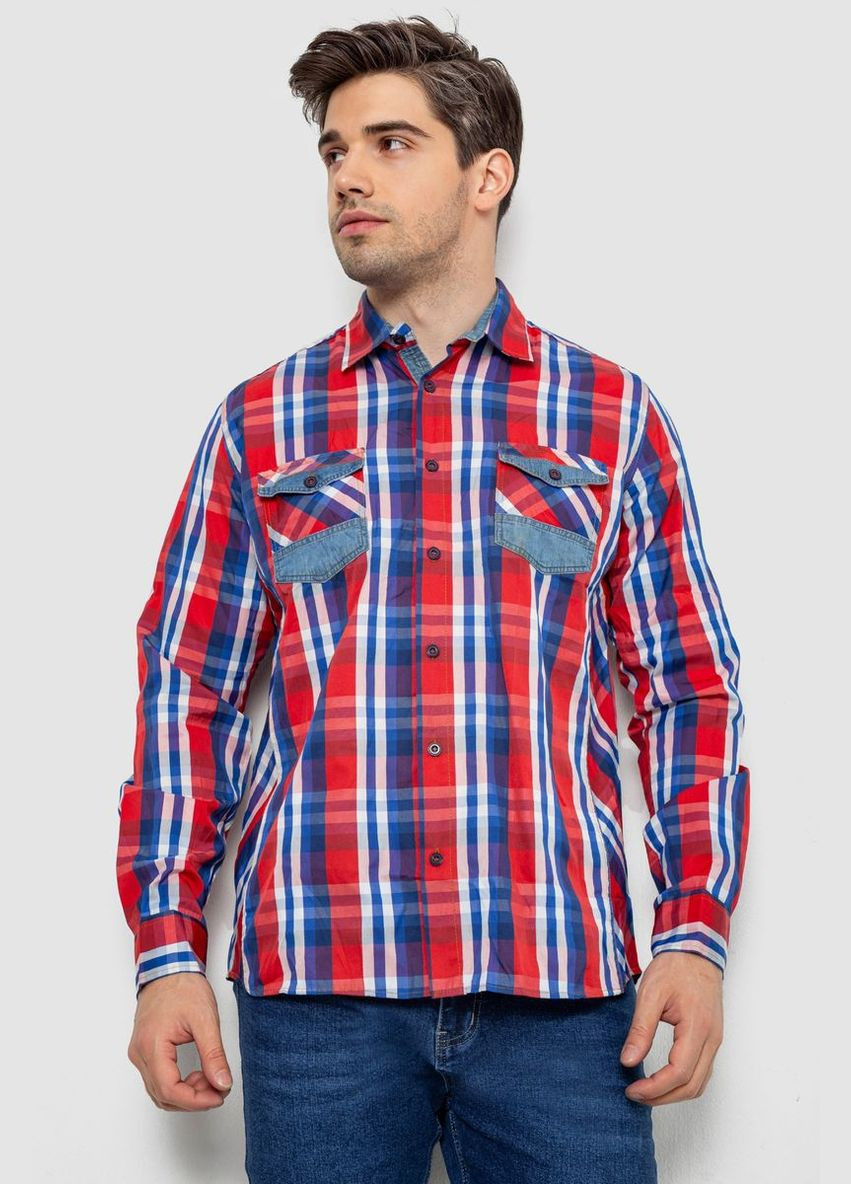 Сорочка чоловіча в клітинку, колір синій, 214R0746 Ager (338017299)